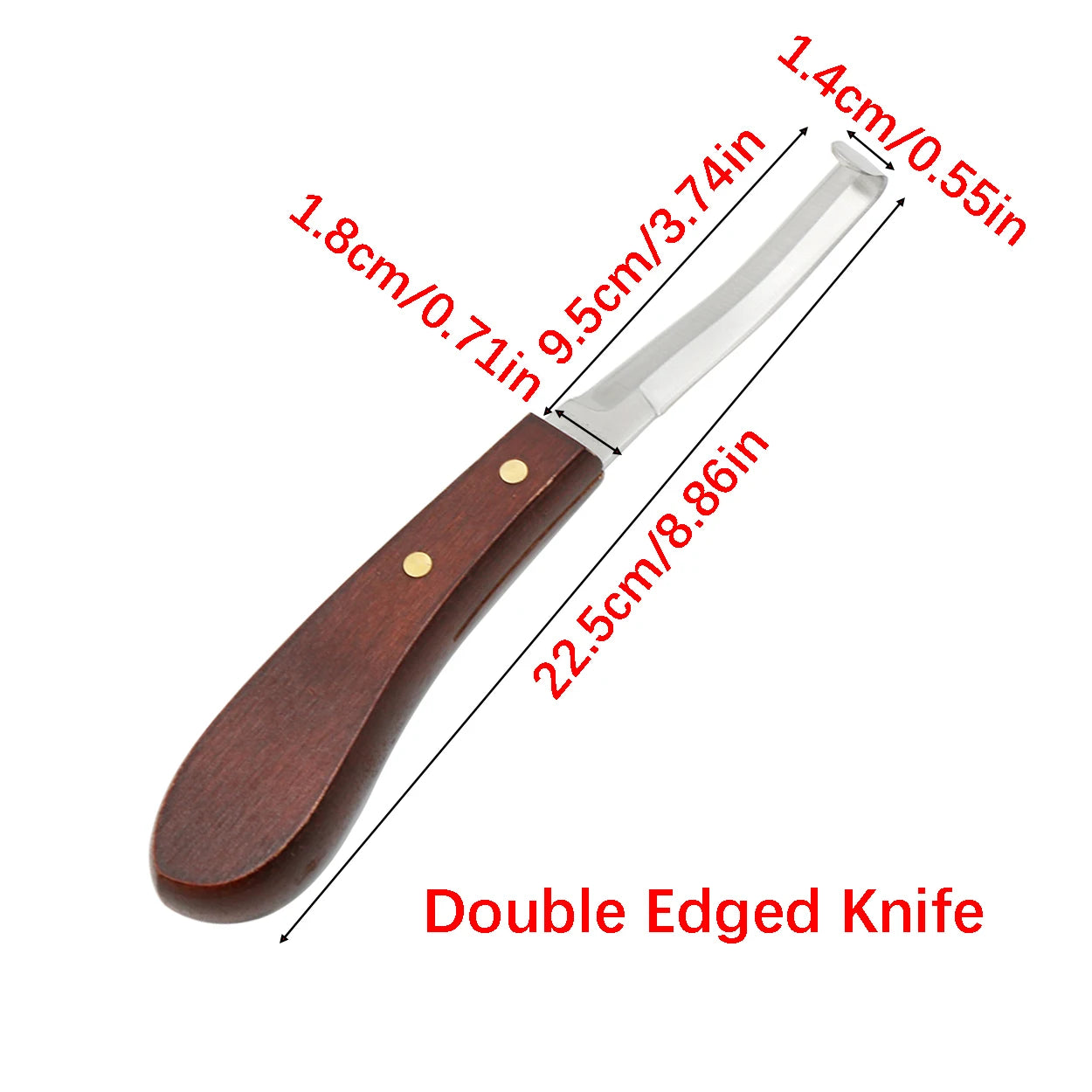 1 Pc Horse Hoof Knife Stainless Steel Double Edge Blade Hoof Trimming Knives With Wooden Handle Cattle Sheep Hoof Trimming Tool