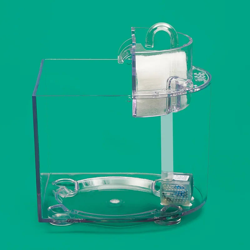 Mini Acrylic Aquarium Transparent Fish Keeper Fishbowl Portable Desktop Fish Tank for Betta Tropical Fish Starter Kit