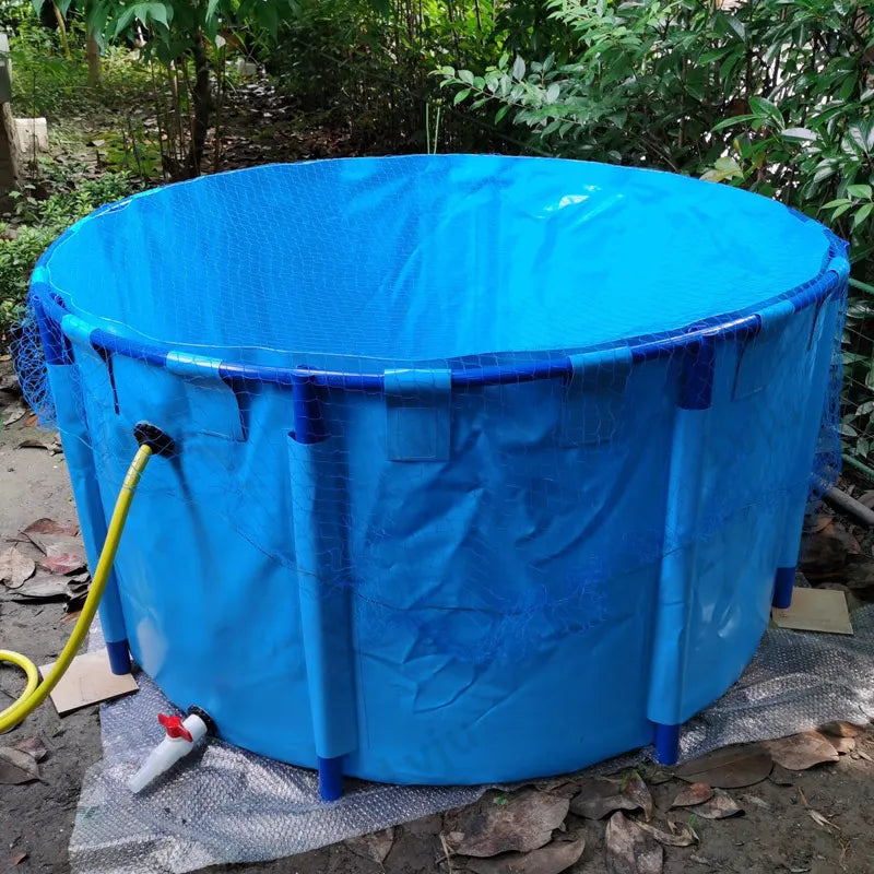 Lvju Collapsible Fish Pond 1700L Dia 150cm x Height 100cm Foldable Plastic Fish Tank Aquarium For Fish Betta
