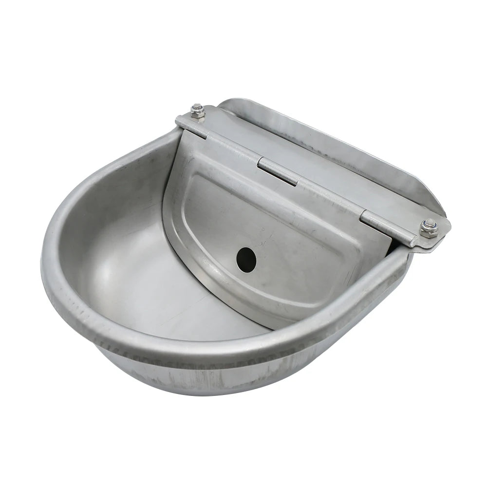 Cattle Drinking Bowl 4L 304 Stainless Steel Water Trough Horses Sheep Pig Float Automatic Waterer Dog Drinking Bowl Bull Acces
