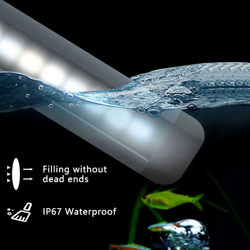 Plant Grow Aquarium Light Reef Fish Tank Lights For Aquarium 9-56CM Underwater Waterproof Aquatic Plants Lamp White Blue Color