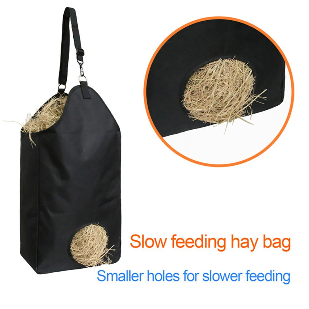 Horse Hay Bag Waterproof Oxford Large Feeder Bag Slow Feed Cloth Bag Full Day Feeding Horse Equipment Farm Equestrian Supplies