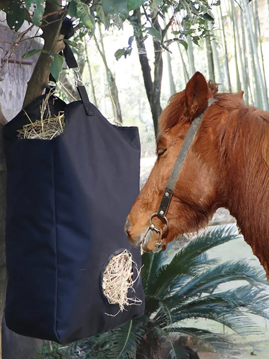 Horse Hay Bag Waterproof Oxford Large Feeder Bag Slow Feed Cloth Bag Full Day Feeding Horse Equipment Farm Equestrian Supplies