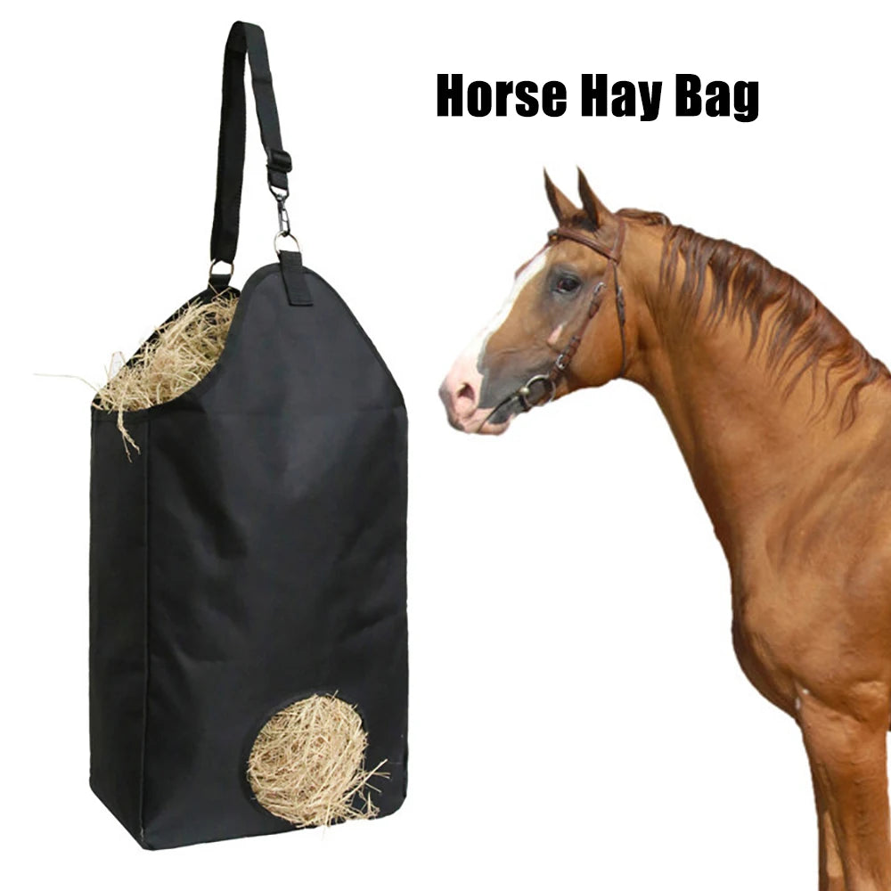 Horse Hay Bag Waterproof Oxford Large Feeder Bag Slow Feed Cloth Bag Full Day Feeding Horse Equipment Farm Equestrian Supplies
