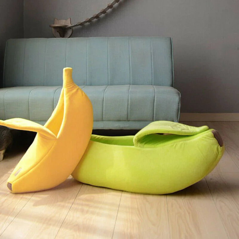 Funny Banana Cat Bed House Cute Cozy Cat Mat Beds Warm Durable Portable Pet Basket Kennel Dog Cushion Cat Supplies Multicolor