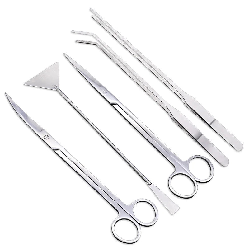 Aquarium Scissor Tools Set Wave Scissors Tweezers Plants Grass Stainless Cleaning Tools Fish Tank Shovels Aquarium Accessories