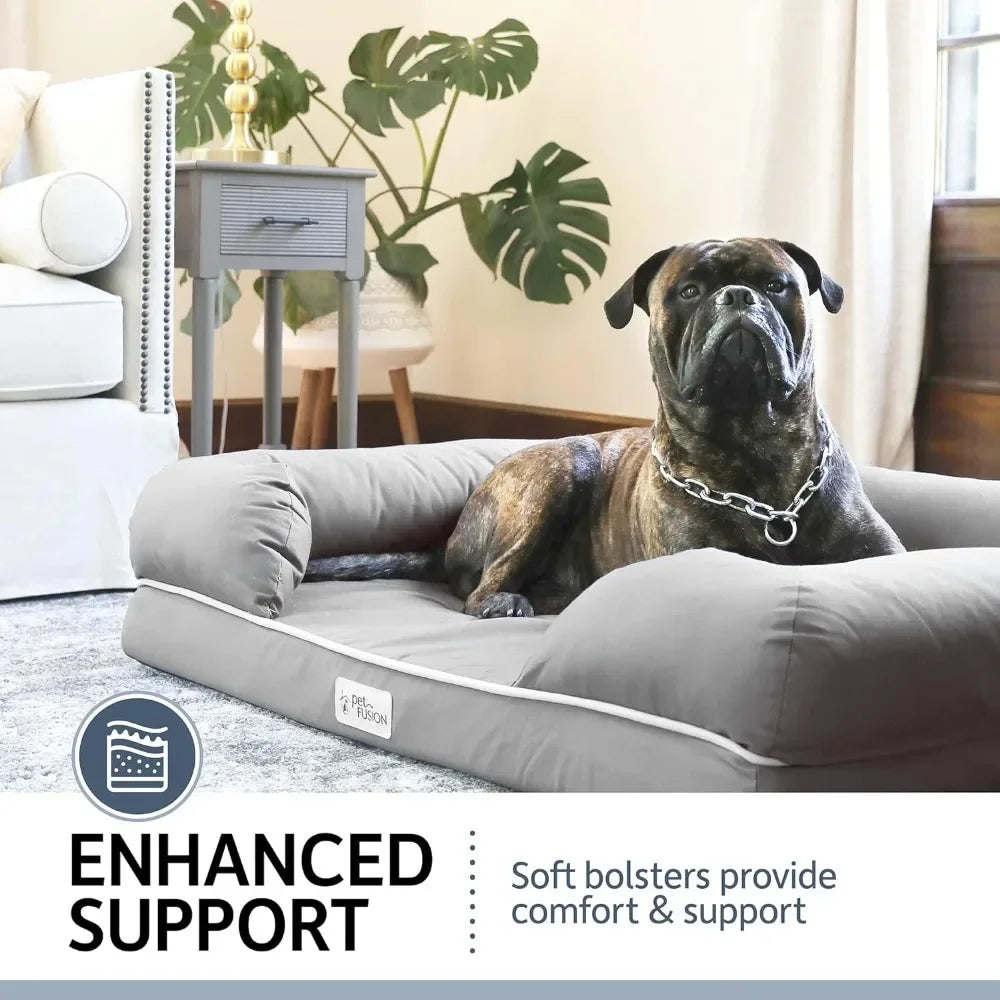 Ultimate Dog Bed Grey Bean Bag Chairs 1yr. Warranty Waterproof Liner Orthopedic Memory Foam YKK Zippers Freight Free Pet Home