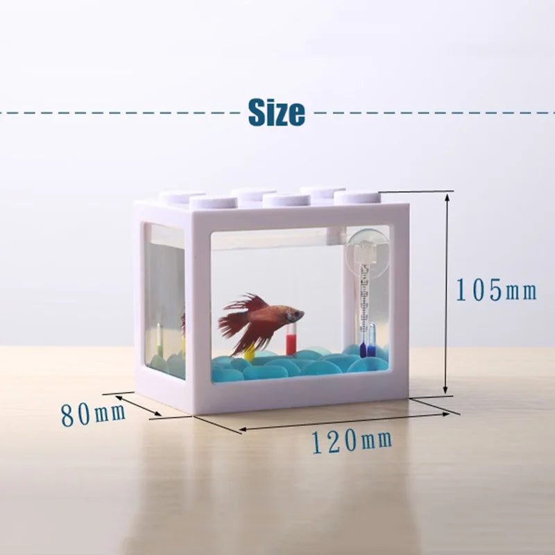 Creative Multicolor Stackable Building Blocks Ecological Aquarium Fish Tank Spider Ant Small Mini Reptile Pet Box Home Decoratio