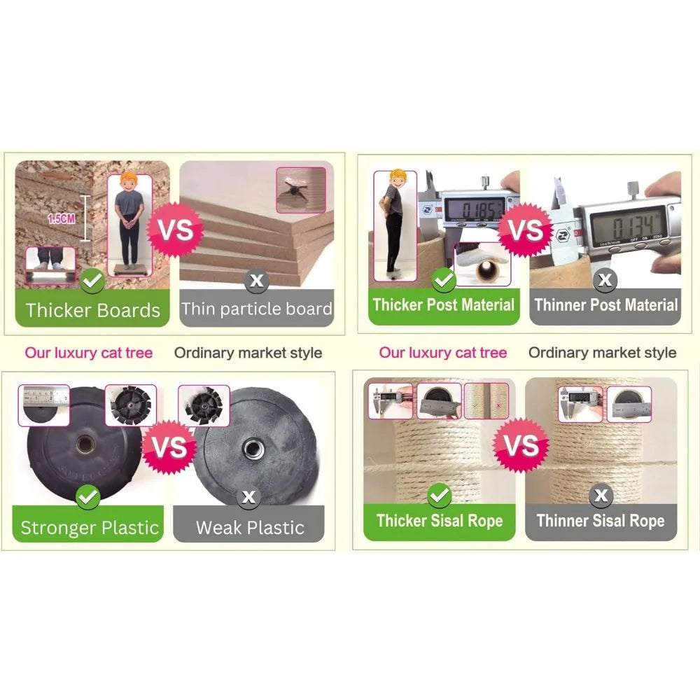 Cat Tower, Large Indoor Cat Play Scratching Hidden Climbing Activity Game House, Cat Tree