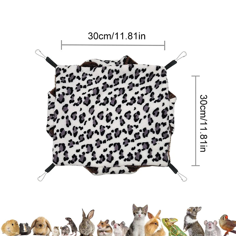 Warm Plush Hamster Hammock Small Animal 3 Layer Thicken Sleeping Bag Nest Pets Rat Squirrel Hanging Cage House Pets Supplies