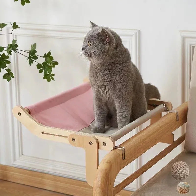 Shelves Sleeping Wooden Sofa Indoor Removable Bed Kitten Hammock Hanging Perch Washable Furniture House Pet Cat Window Seat