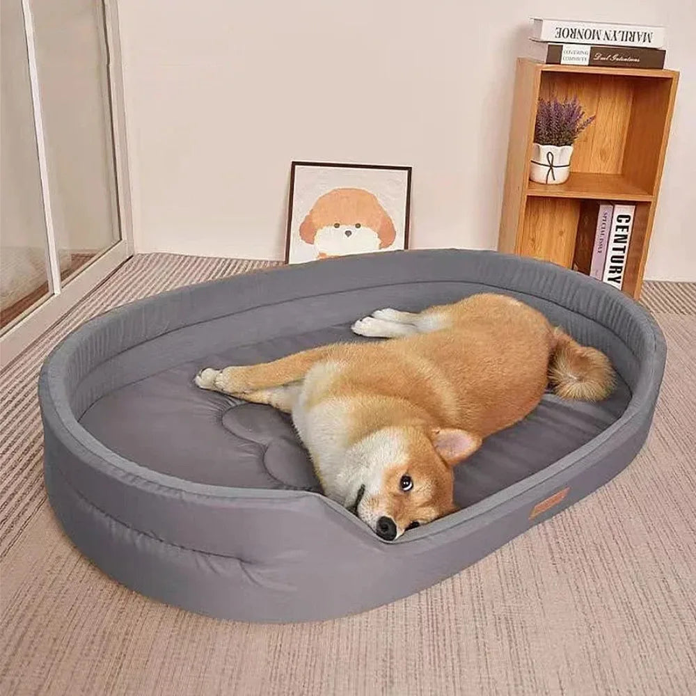 Medium Dog Bed Oval Anti-bite Dog Sofa Bed Oxford Cloth Waterproof and Anti-urine Dual-Purpose Inner Pad Winter Warm Cat House