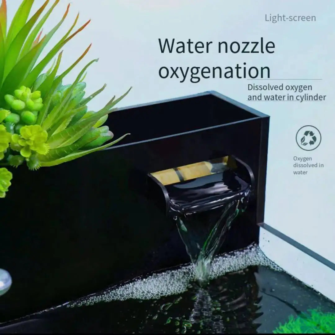 Aquarium creative small fish tank desktop ecological goldfish tank lighting filter oxygen heating integrated aquarium accessorie