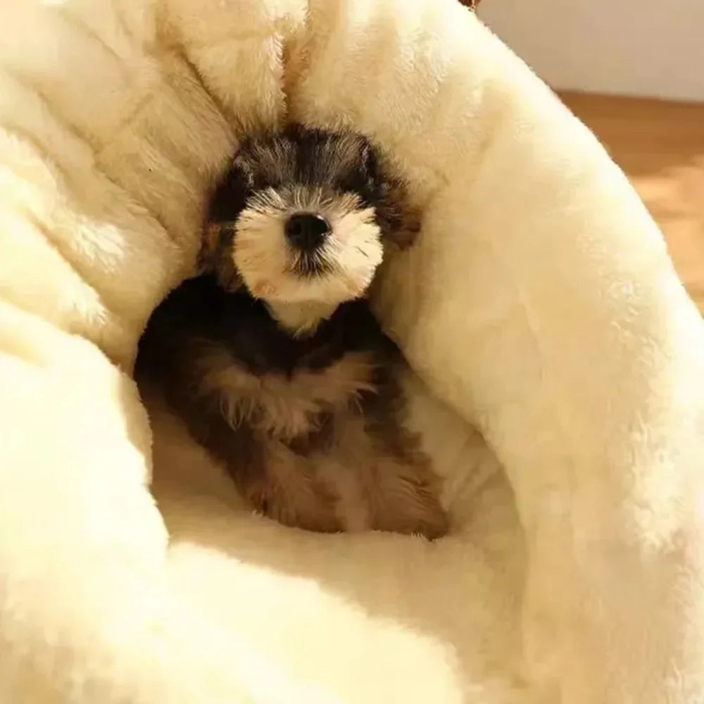 Pet Warm Slipper Nest Comfortable Soft Cute Slippers Shaped Small Cat Dog Bed Semi Enclosed Thickened Cushion Bed Pet Supplies