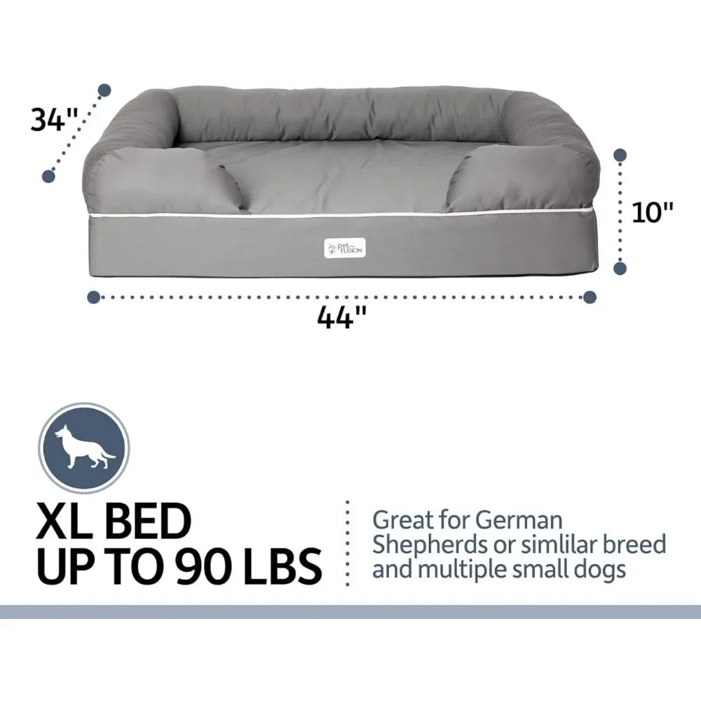 Ultimate Dog Bed Grey Bean Bag Chairs 1yr. Warranty Waterproof Liner Orthopedic Memory Foam YKK Zippers Freight Free Pet Home