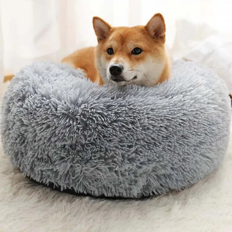 Round Long Plush Pet Beds for Dog Mattress Cat Sleep Nest Sofa Pets Bed