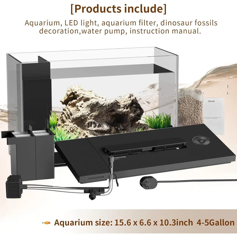 Smart Aquarium That Supports Bluetooth Aquariums and Fish Tanks Fish Tank Starter Kits Fish Bowl (Black) Freight Free Pike Mini