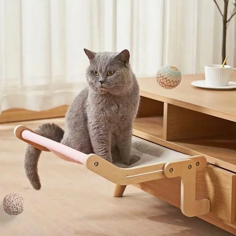 Shelves Sleeping Wooden Sofa Indoor Removable Bed Kitten Hammock Hanging Perch Washable Furniture House Pet Cat Window Seat