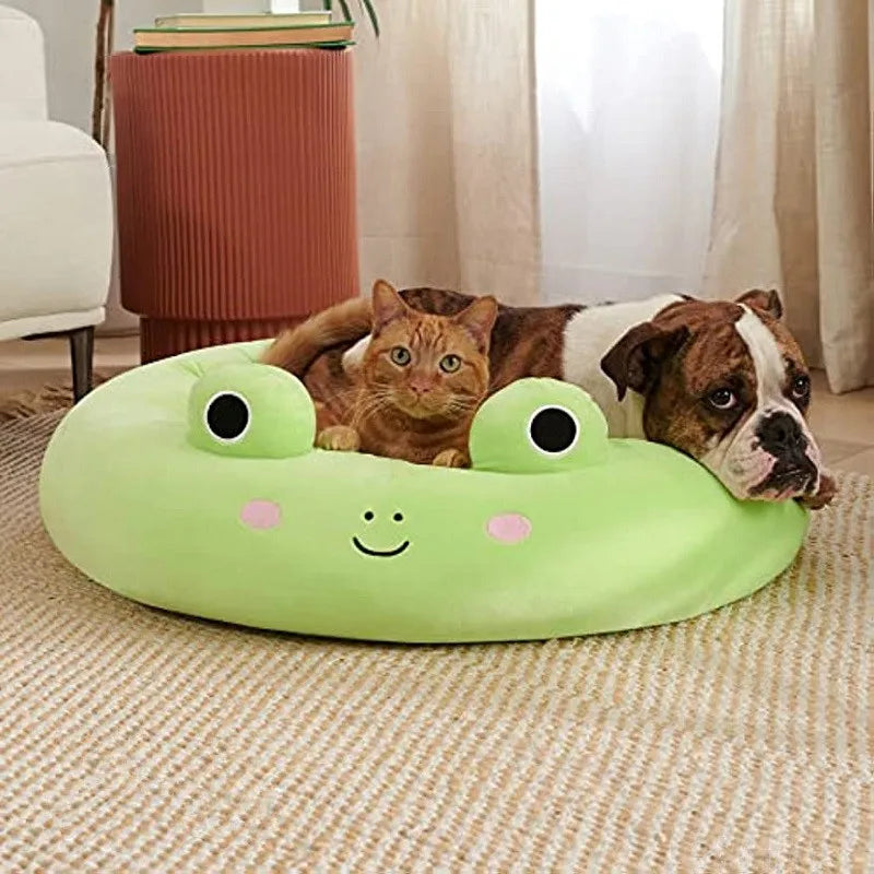 Cartoon Pet Bed Dog Bed Cat Bed Soft Breathable Frog Octopus Pineapple Dolphin Round Pet Nest Antibacterial All Four Seasons Mat