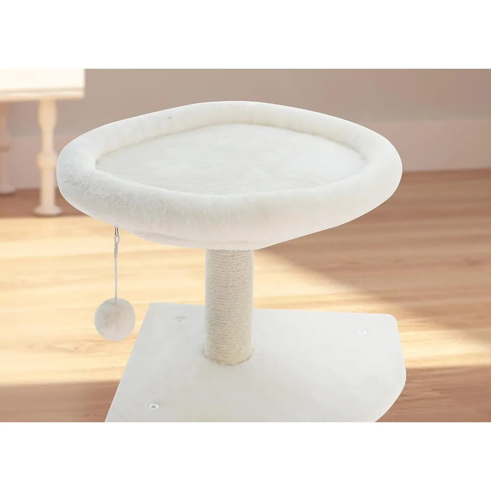HUITREE 45in Cat Tree Tower for Indoor Cats with Scratching Post and Hanging Bed,