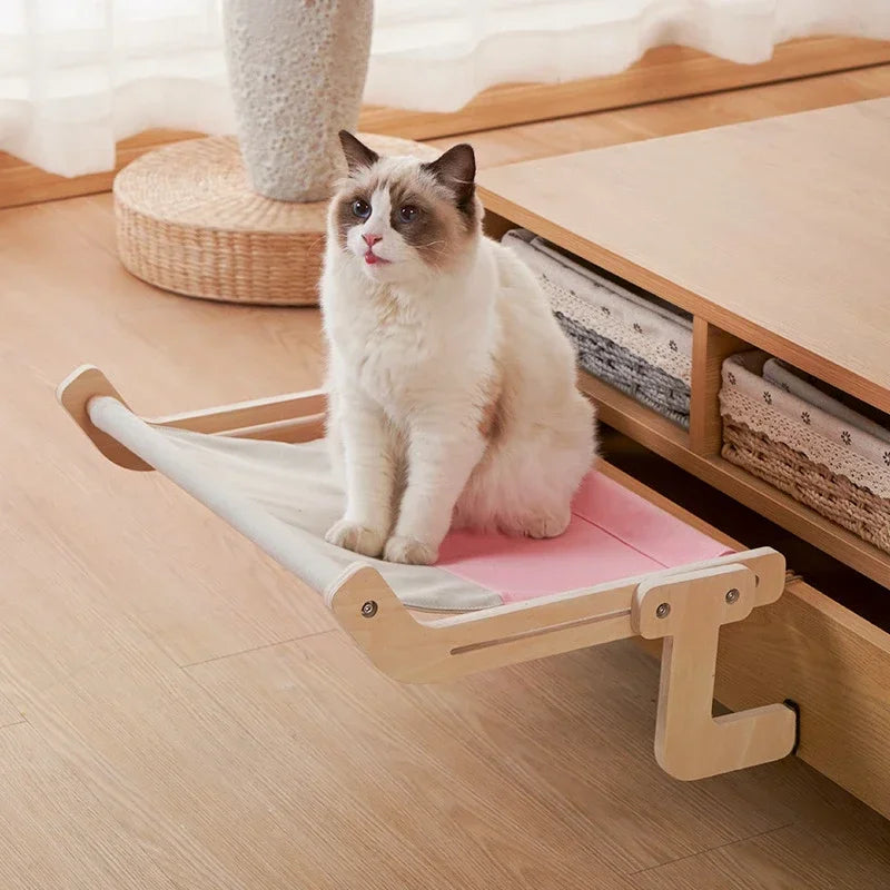 Shelves Sleeping Wooden Sofa Indoor Removable Bed Kitten Hammock Hanging Perch Washable Furniture House Pet Cat Window Seat
