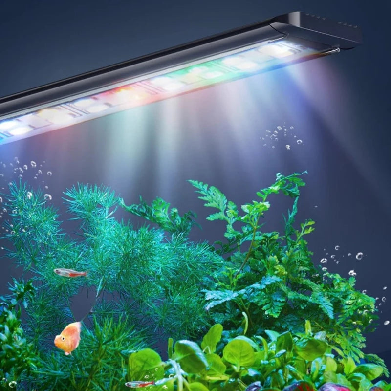 Extendable Aquarium LED Light for Saltwater Fish Tanks Adjustable Brightness