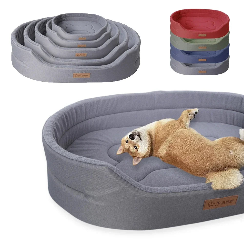Medium Dog Bed Oval Anti-bite Dog Sofa Bed Oxford Cloth Waterproof and Anti-urine Dual-Purpose Inner Pad Winter Warm Cat House
