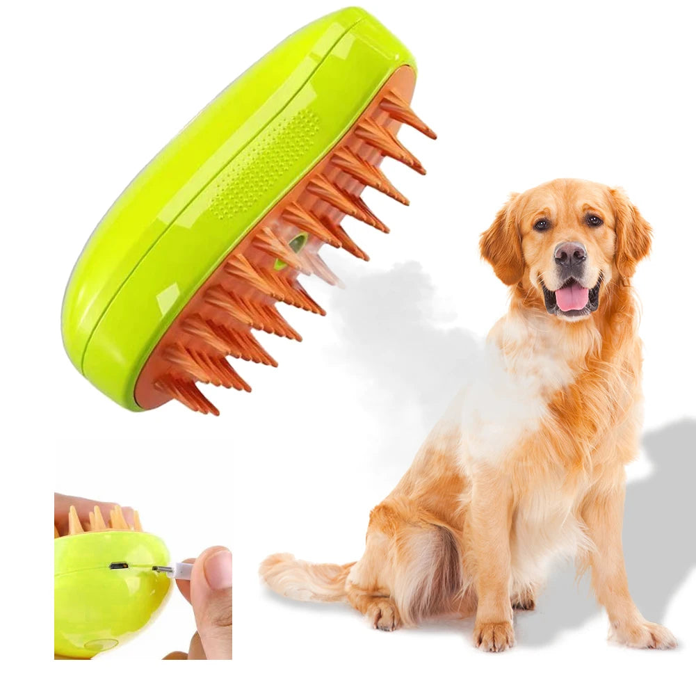 Cat&Dog Pet Electric Spray Massage Comb Anti-Flying Steamy Brush USB Charging Comb Floating Hair Removal Comb Pet Care Supplies