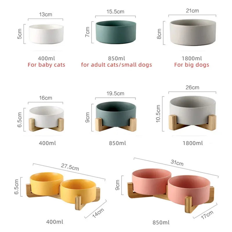 Ceramic Dog Feeding Bowl Pet Feeder Goods For Cats Puppy Food Water Container Storage Waterer Accessories Animal Supplies #P003