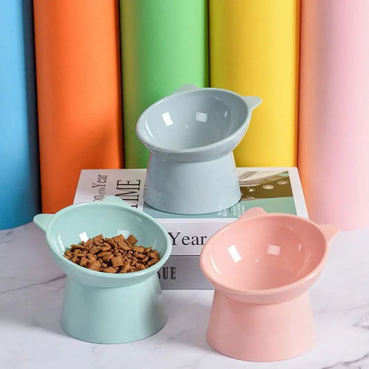 Pet Feeder Cat Dog Cervical Vertebravels High Feeding Bowl Kitten Puppy Elevated Bowls Animal Supplies