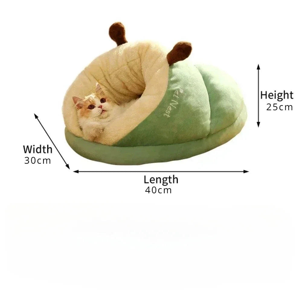 Pet Warm Slipper Nest Comfortable Soft Cute Slippers Shaped Small Cat Dog Bed Semi Enclosed Thickened Cushion Bed Pet Supplies