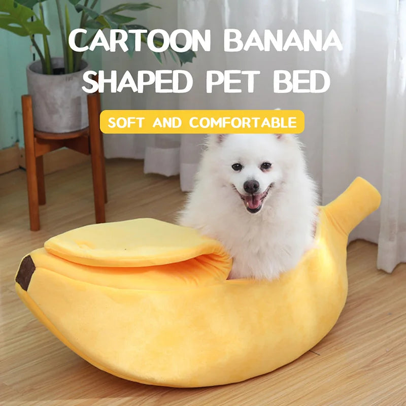 Funny Banana Cat Bed House Cute Cozy Cat Mat Beds Warm Durable Portable Pet Basket Kennel Dog Cushion Cat Supplies Multicolor