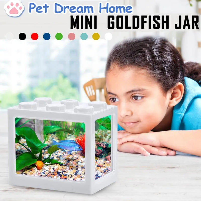 Creative Multicolor Stackable Building Blocks Ecological Aquarium Fish Tank Spider Ant Small Mini Reptile Pet Box Home Decoratio