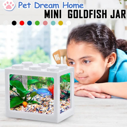 Creative Multicolor Stackable Building Blocks Ecological Aquarium Fish Tank Spider Ant Small Mini Reptile Pet Box Home Decoratio