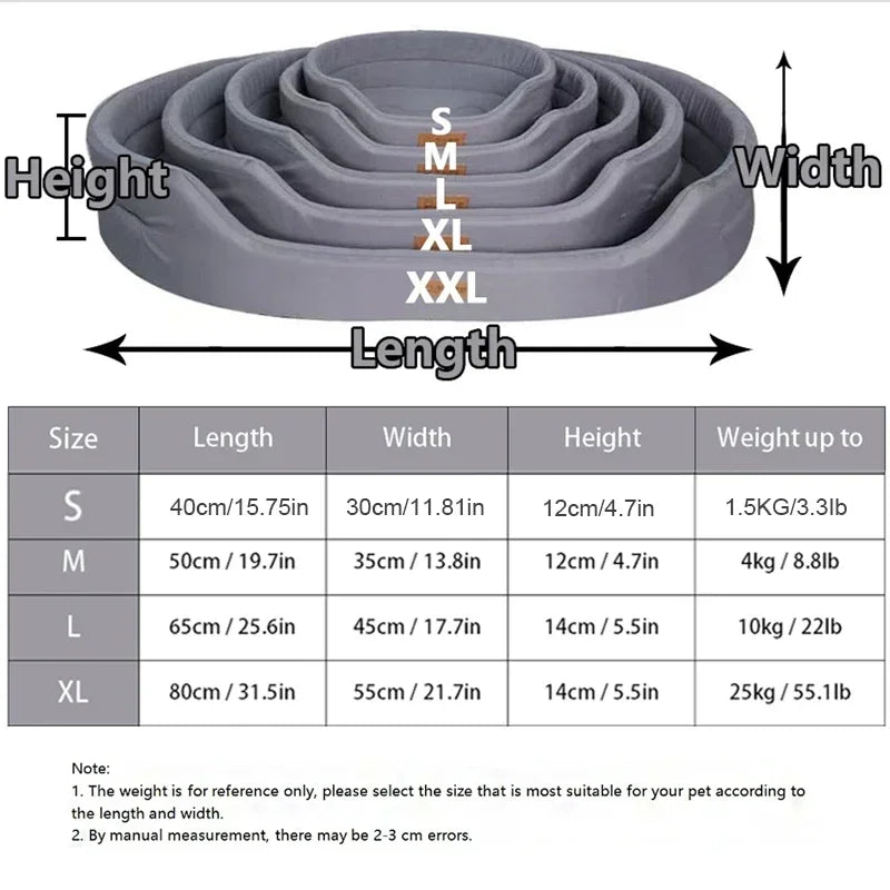 Medium Dog Bed Oval Anti-bite Dog Sofa Bed Oxford Cloth Waterproof and Anti-urine Dual-Purpose Inner Pad Winter Warm Cat House