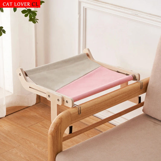 Hanging Pet Cat Bed Window Hammock Sofa House Furniture Kitten Indoor Washable Removable Seat Wooden Sleeping Bed Perch Shelves